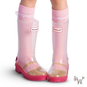 NWOT American Girl Clear Pink Sole Rain Boots